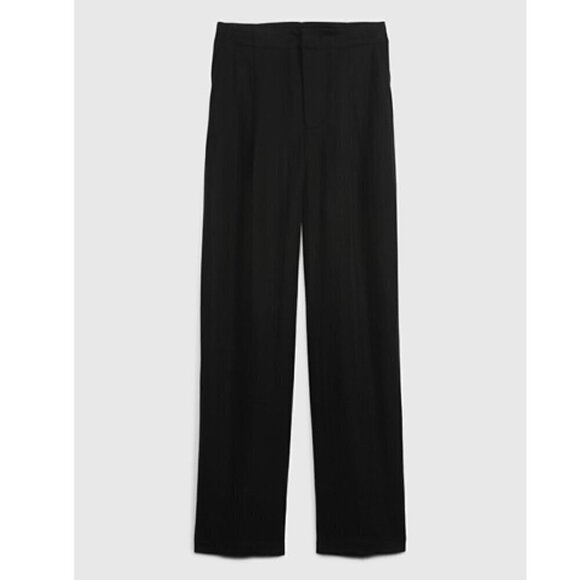 GAP Softsuit Tencel High Rise Pleated Wide Leg Black Pant 8 PETITE #404698 RT$90 - Picture 7 of 11